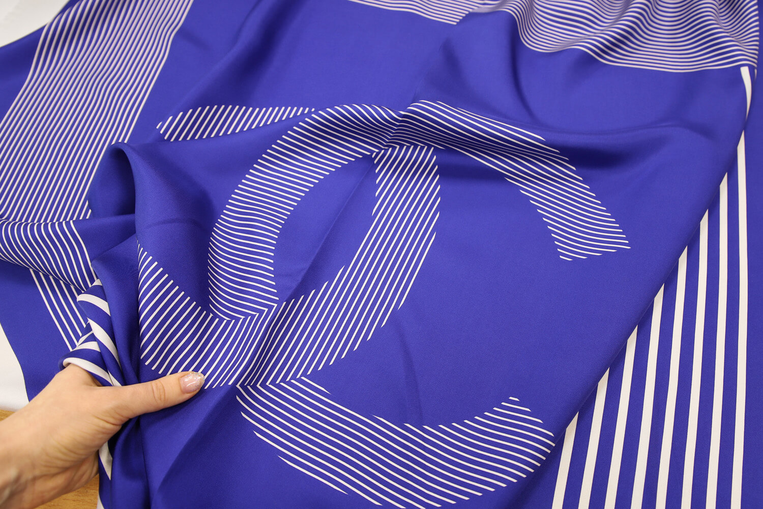 Шелковый платок Chanel, цвет Синий, фото 1