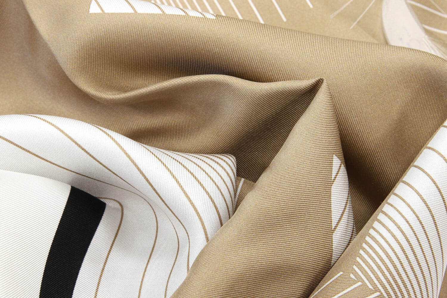 Шелковый платок Chanel 90х90 см, цвет Бежевый, фото 2