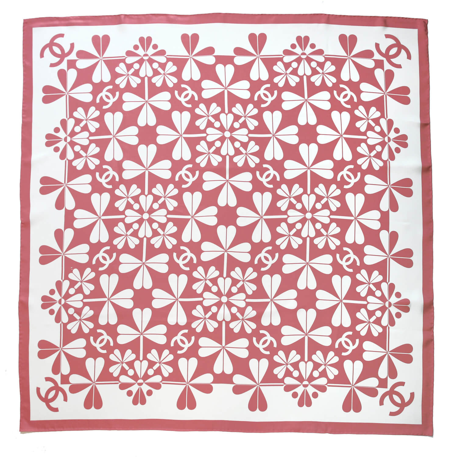 Шелковый платок Chanel 90х90 см, цвет Красный, фото 1