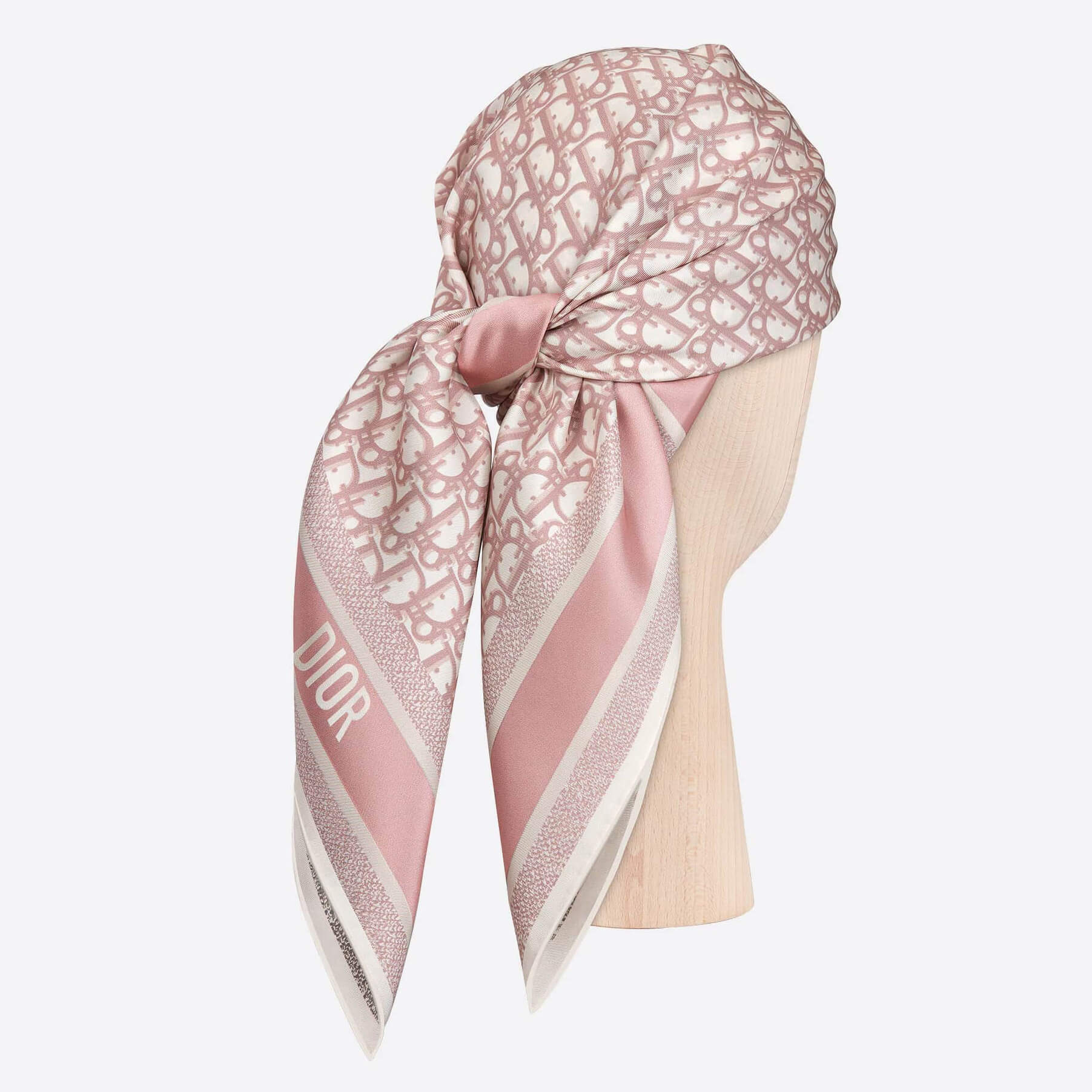 Шелковый платок Dior Oblique 85х85 см КРАЙ НЕ ОБРАБОТАН, цвет Розовый, фото 2