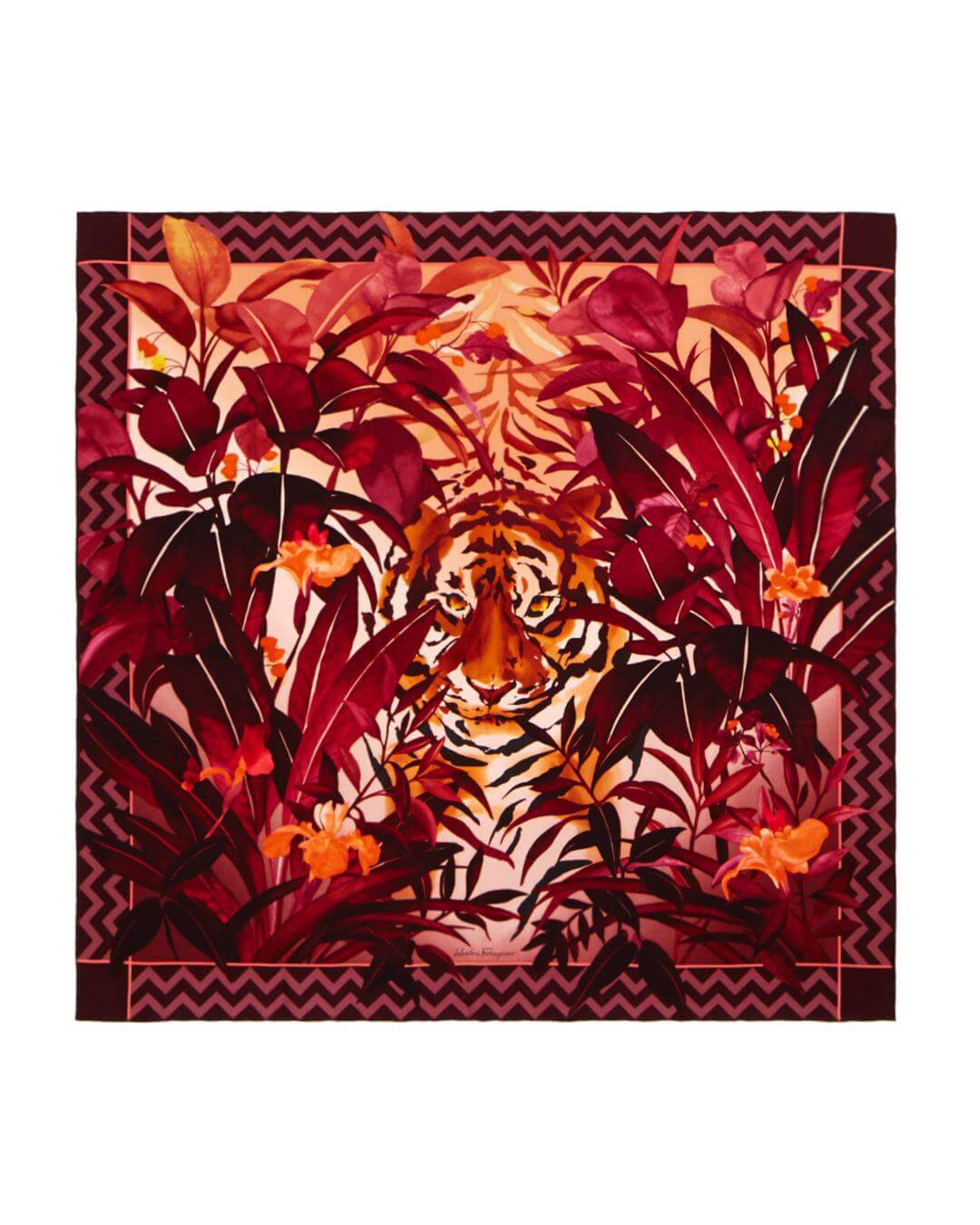 Шелковый платок Ferragamo 90х90 см, цвет Красный, фото 1