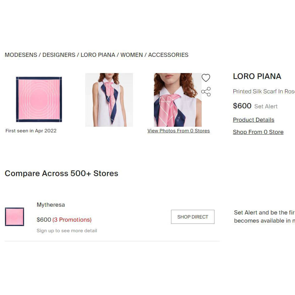 Шелковый платок Loro Piana 90х90 см КРАЙ НЕ ОБРАБОТАН, цвет Розовый, фото 3