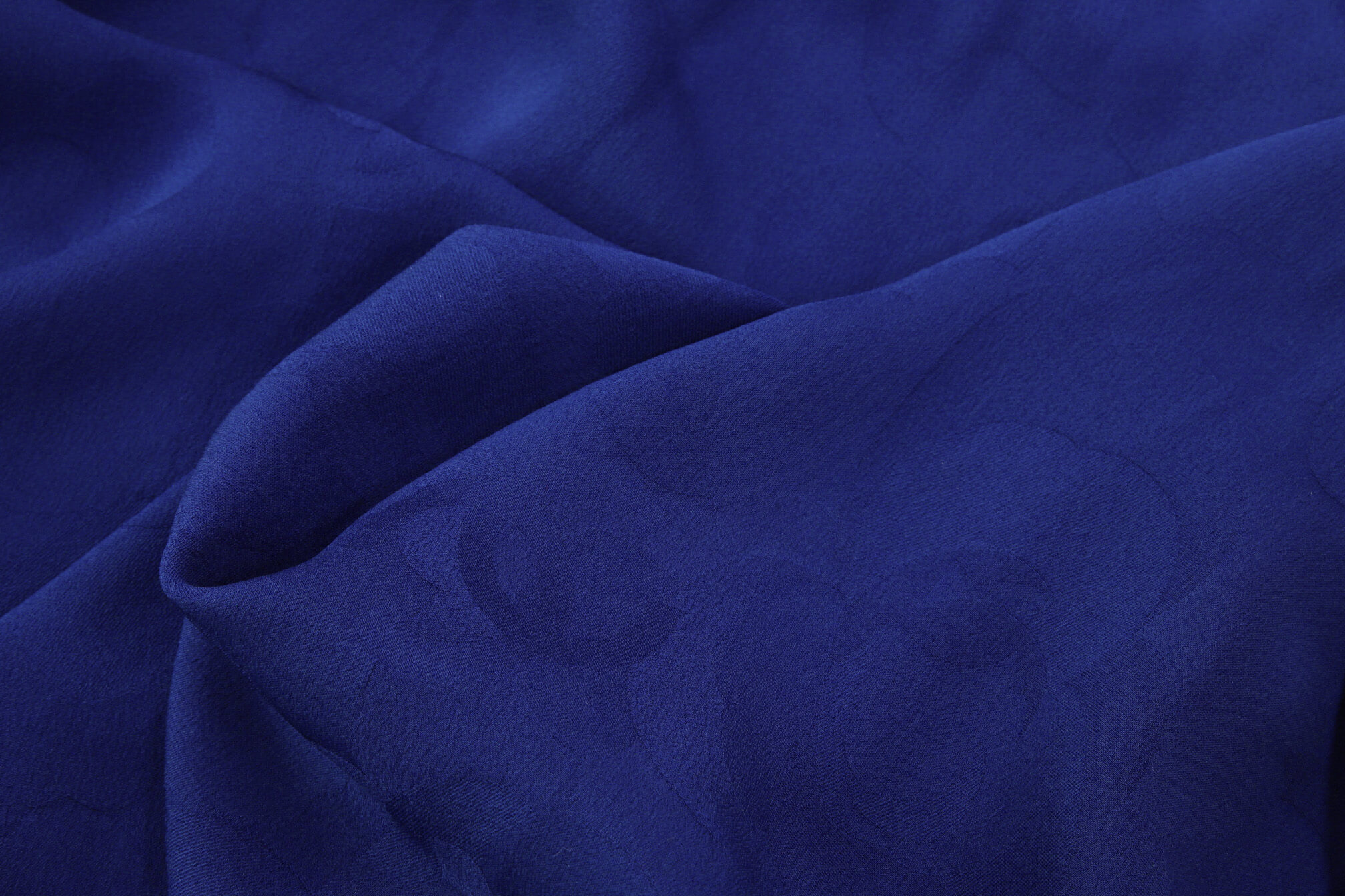 Шелковый подклад Chanel с логотипами, цвет Синий, фото 1