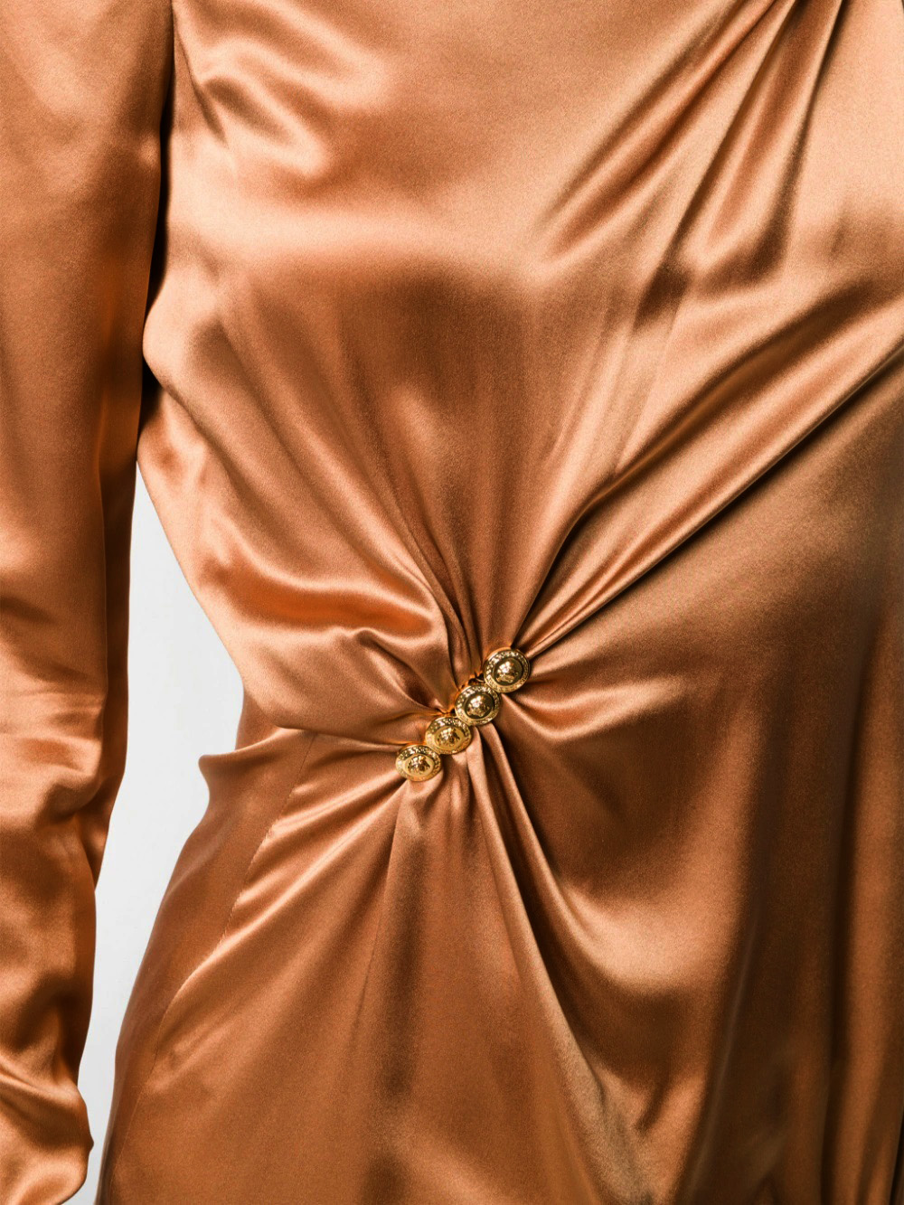 Шелковый сатин с эластаном Versace, цвет Коричневый, фото 3