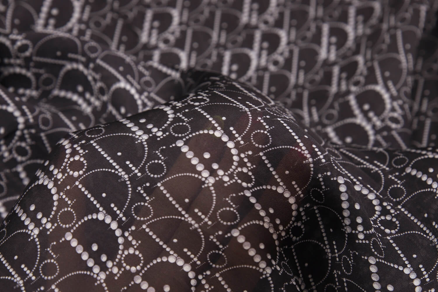 Шелковый шифон Dior, цвет Черно-белый, фото 1