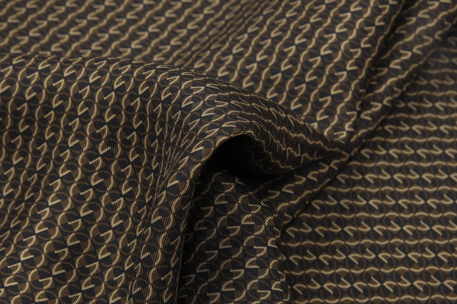 Шелковый твил Gucci КУПОН 1.65 м, цвет Коричневый, фото 1