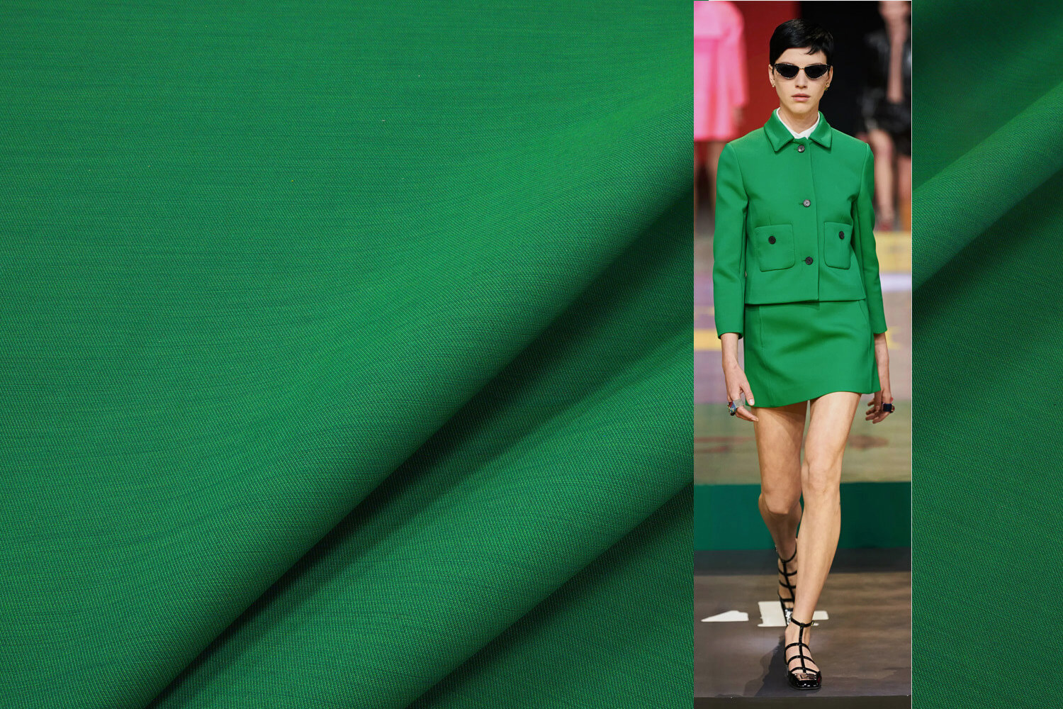 Шерсть с шелком Dior, цвет Зеленый