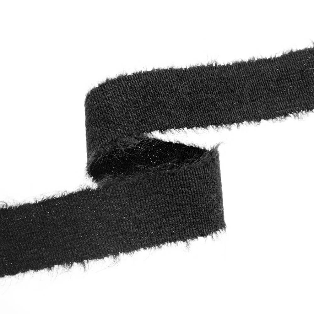 Шерстяная репсовая лента 3 см, цвет Черный