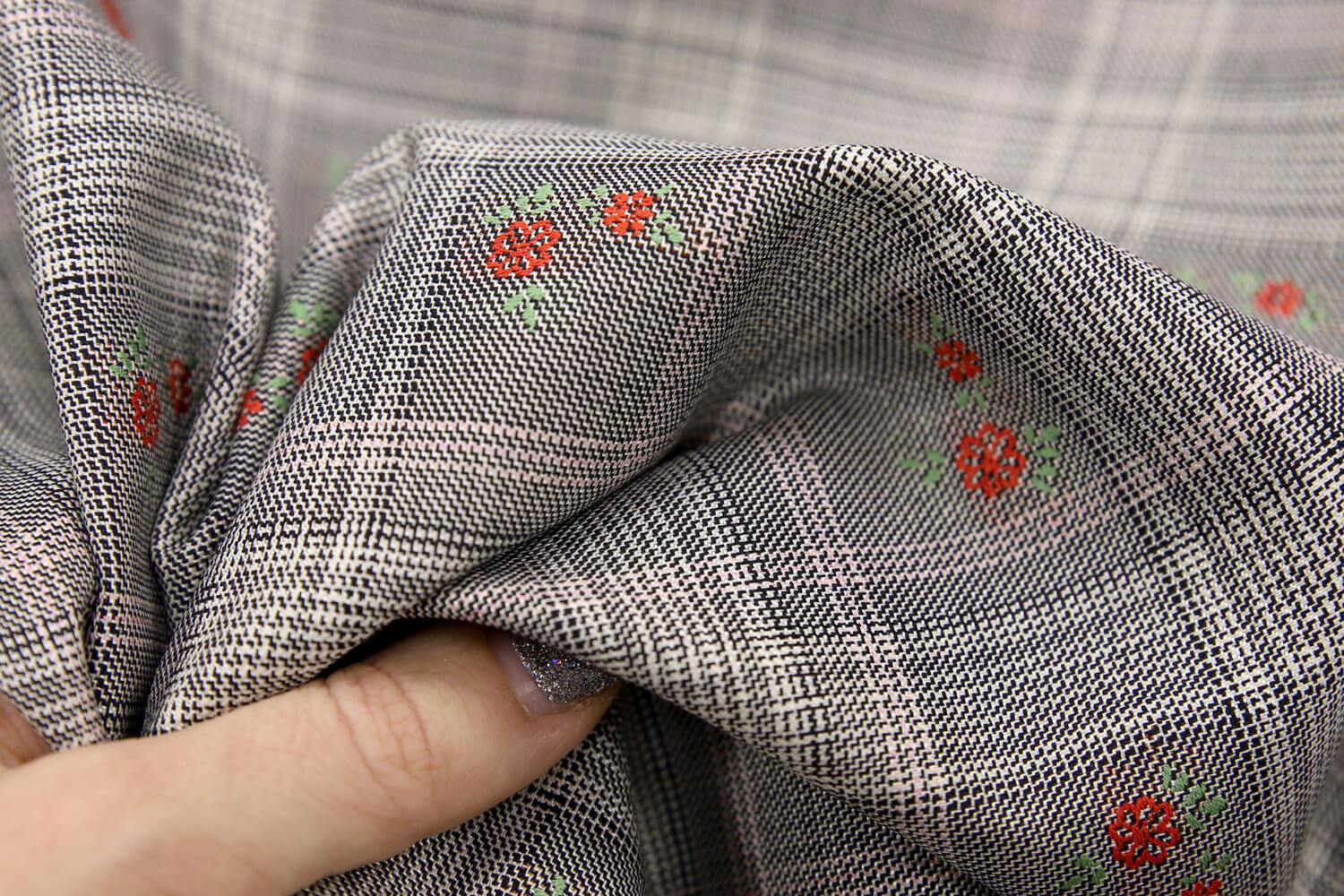 Шерстяная ткань с вышивкой Givenchy, цвет Серый, фото 1
