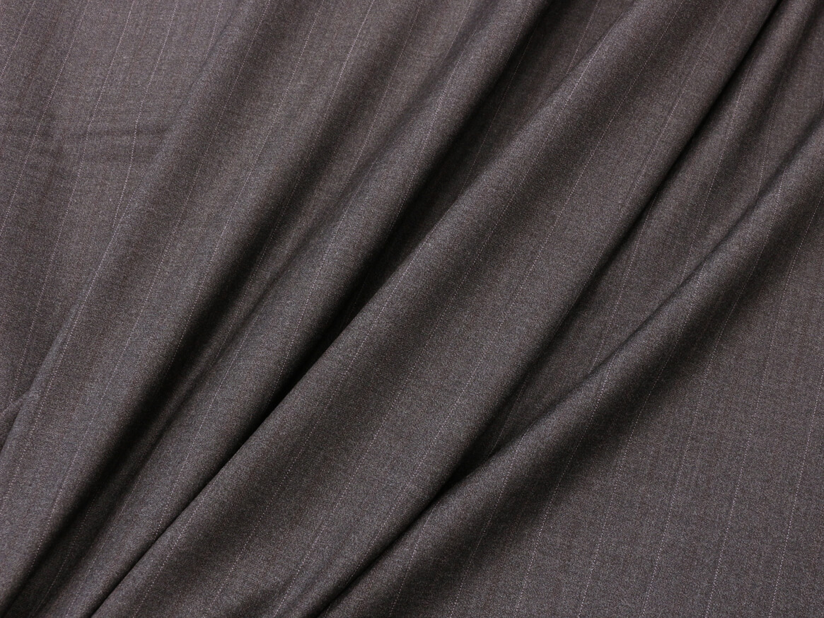 Шерстяная ткань в полоску Zegna, цвет Серый
