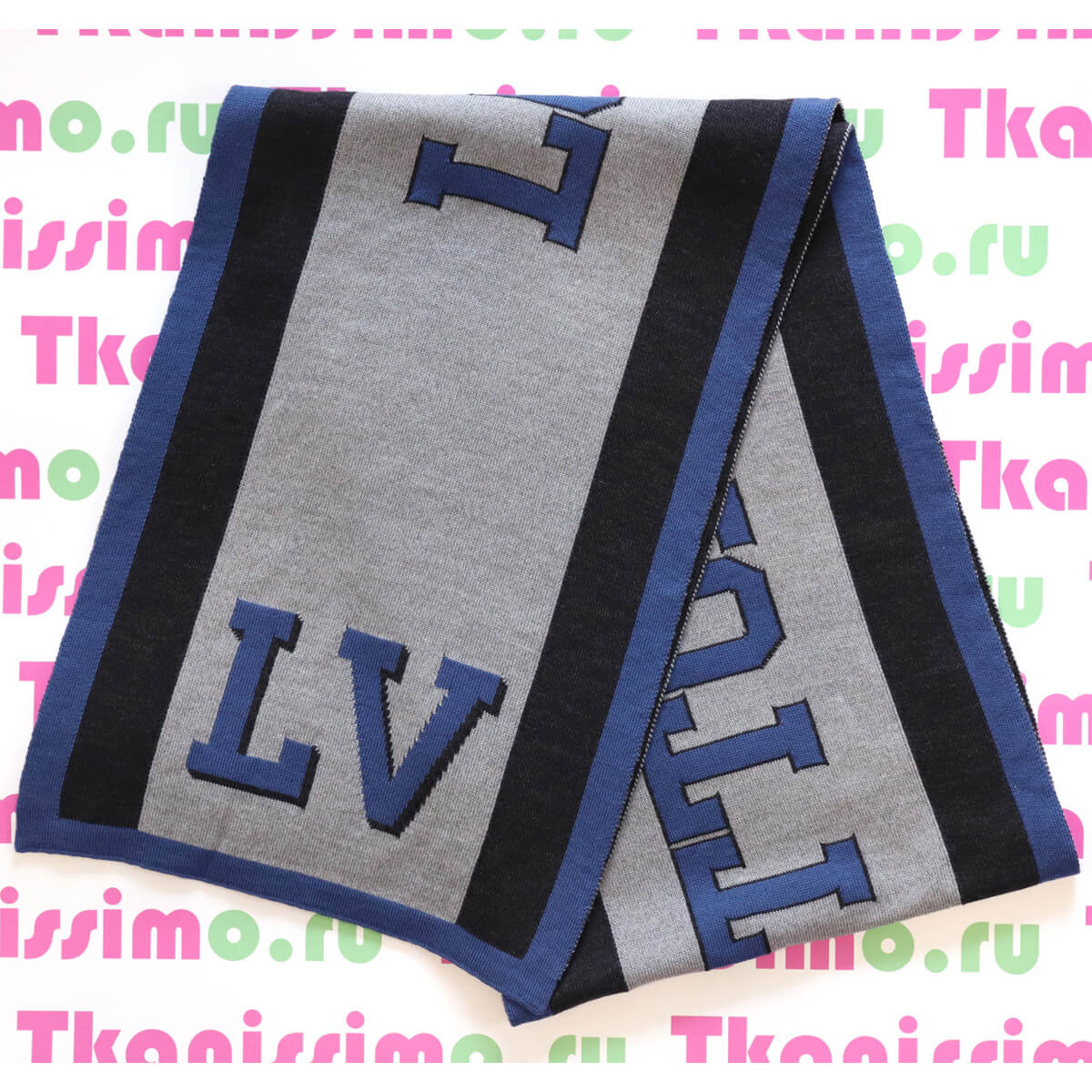 Шерстяной шарф 175х30 см Louis Vuitton , цвет Синий