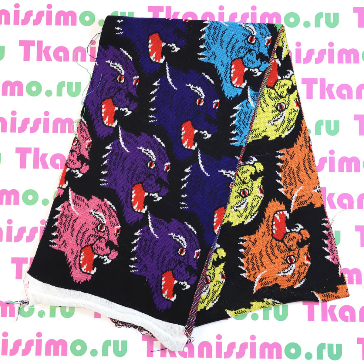 Шерстяной шарф Gucci с тиграми 180х24 см, цвет Мультицвет, фото 1