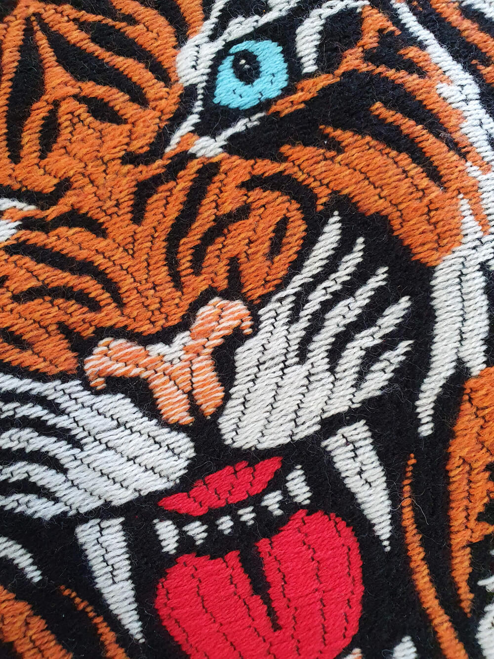 Сумка шоппер из твида с тигром, цвет Оранжевый, фото 2