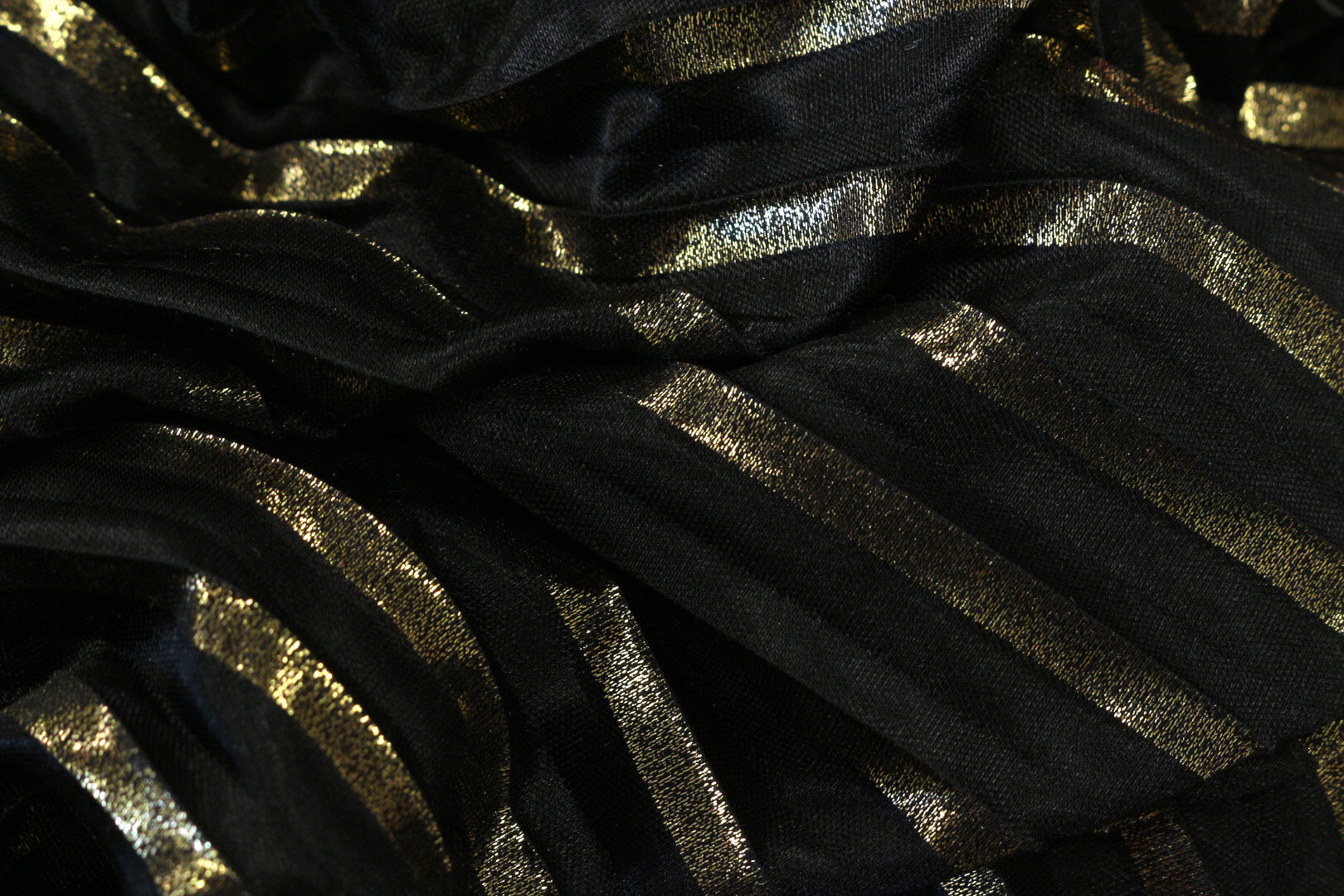 Трикотаж плиссе с накатом, цвет Черный, фото 1