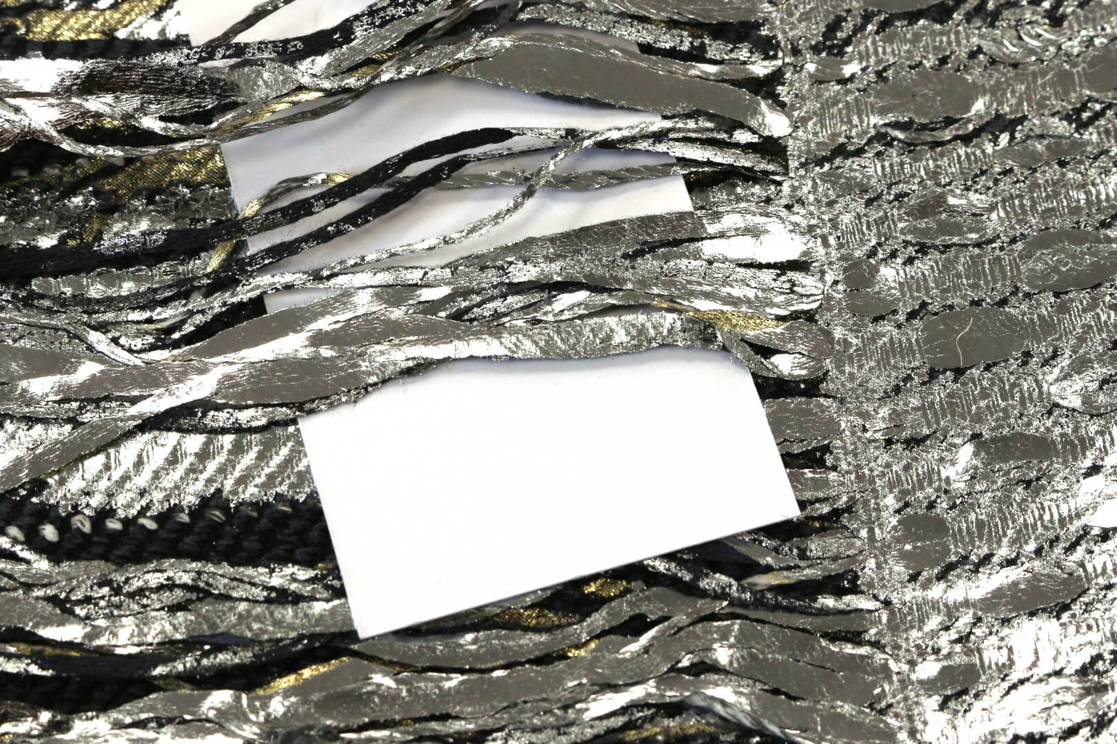 Твид с бахромой и накатом в стиле CHANEL , цвет Серебро, фото 1