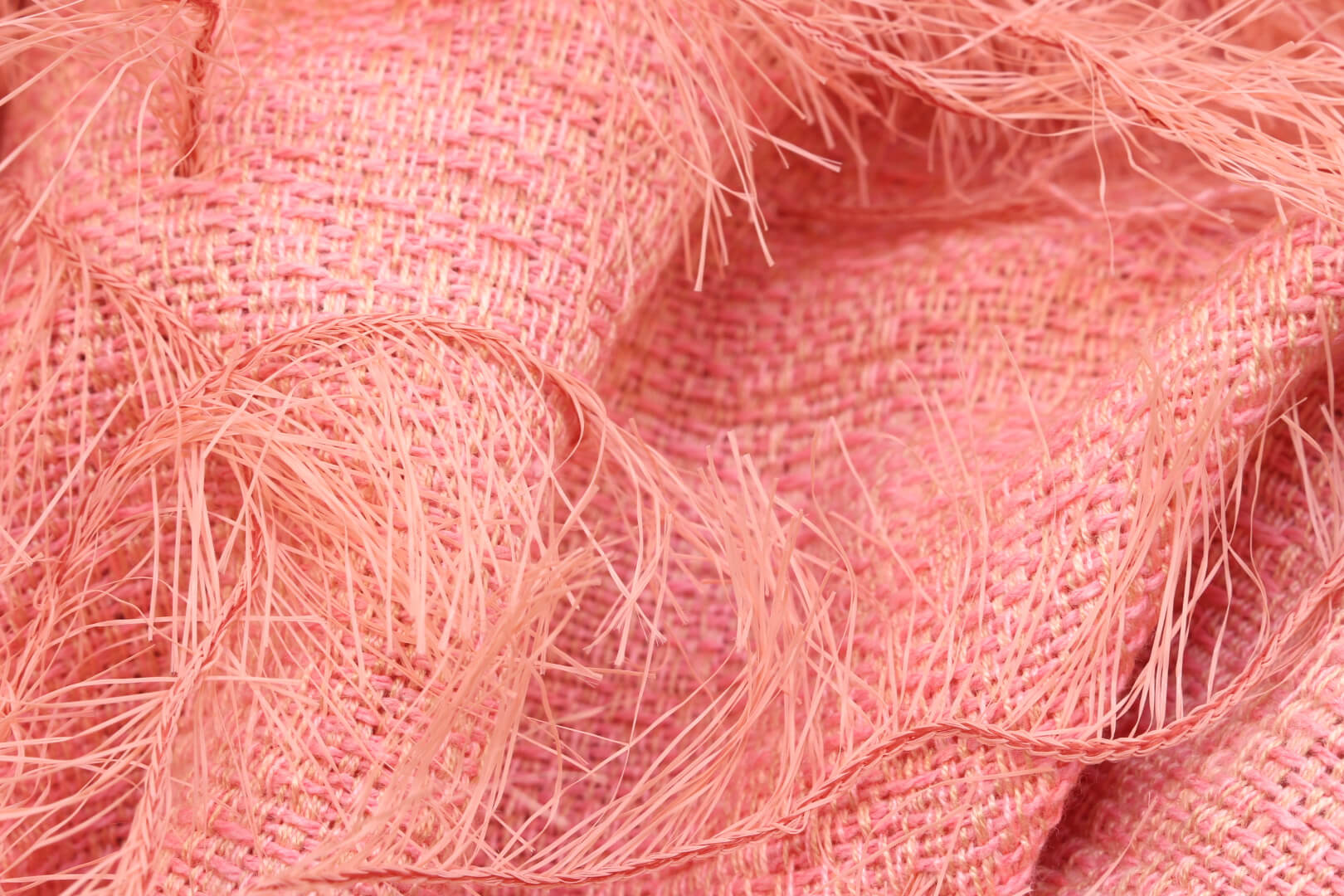 Твид с бахромой РАППОРТ 1,08м, цвет Розовый, фото 1
