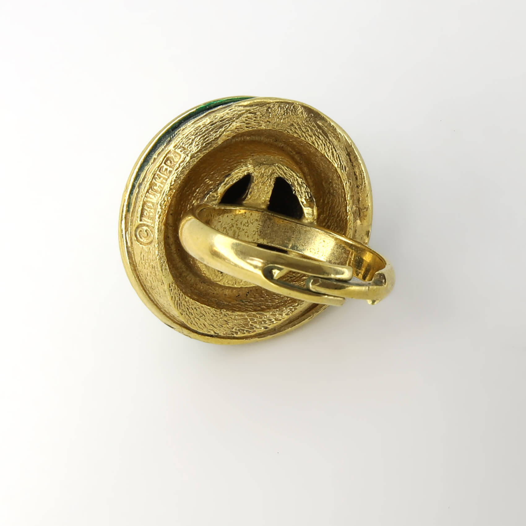 Винтажное кольцо Boucher размер 16.5-17.5, цвет Зеленый, фото 3