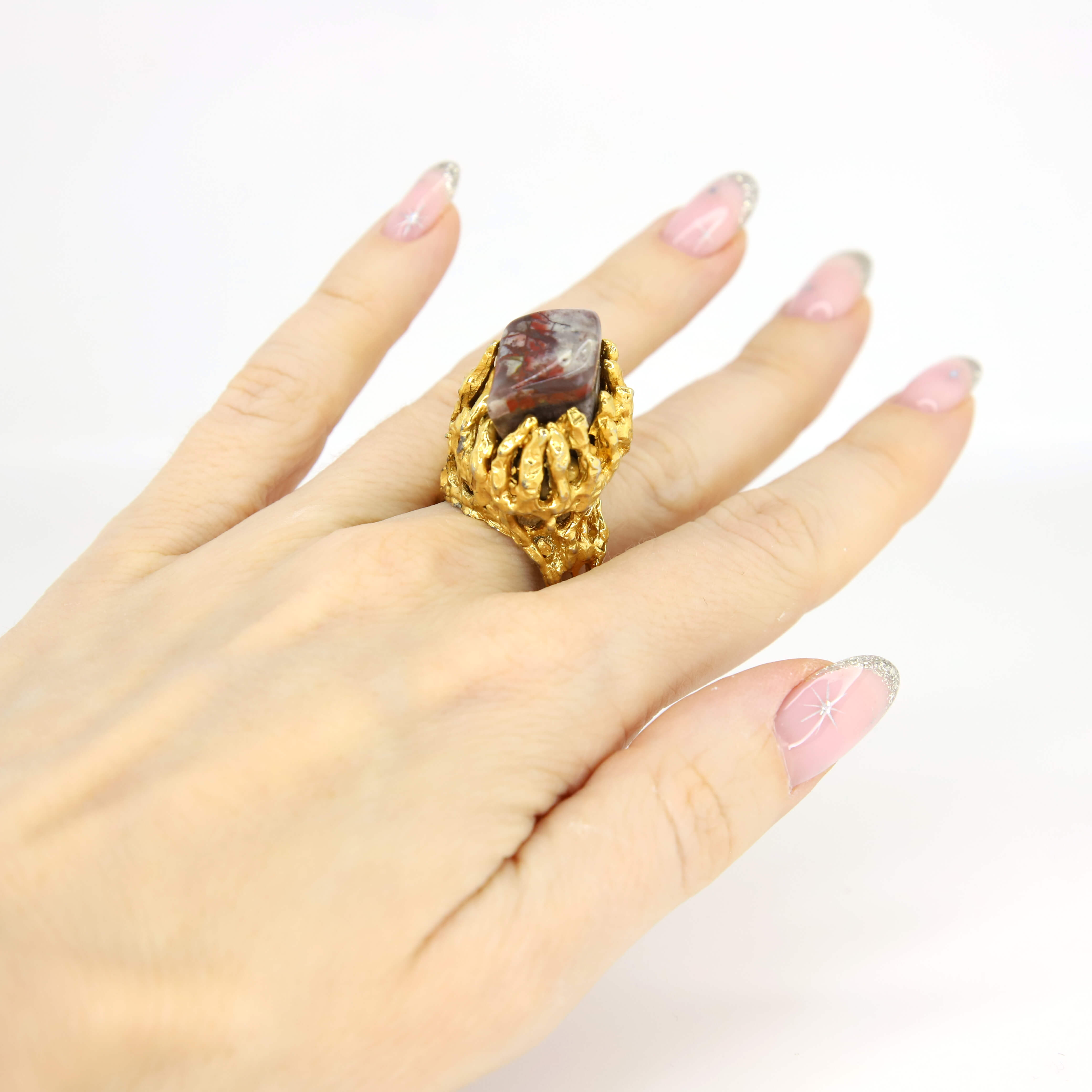 Винтажное кольцо Hobe размер 15.5-17.5, цвет Коричневый, фото 2
