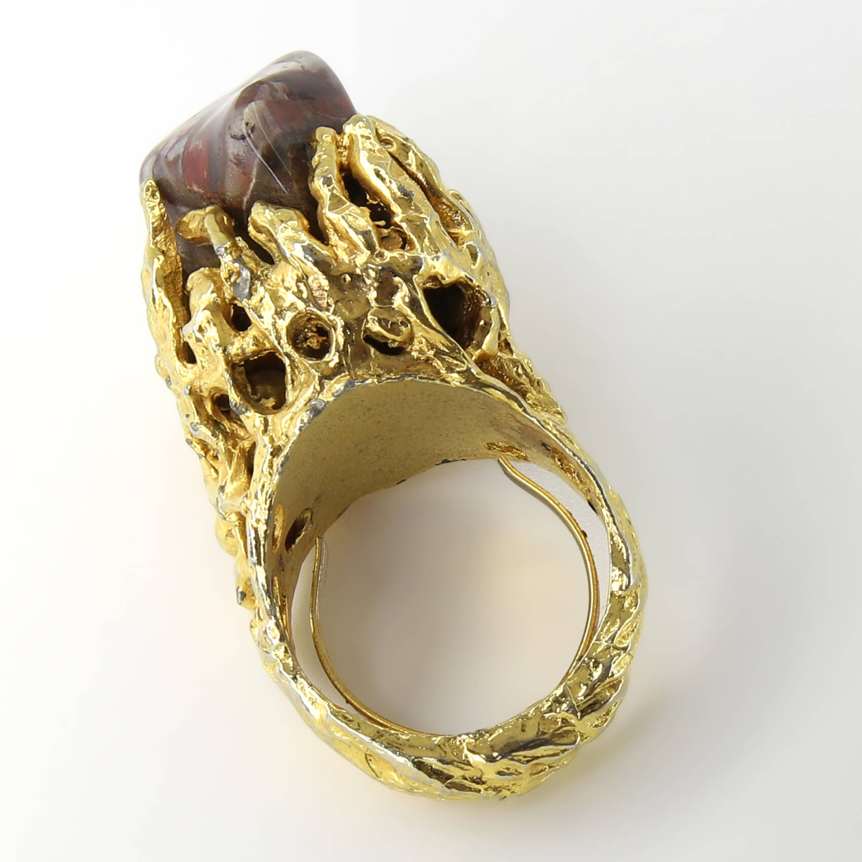 Винтажное кольцо Hobe размер 15.5-17.5, цвет Коричневый, фото 3