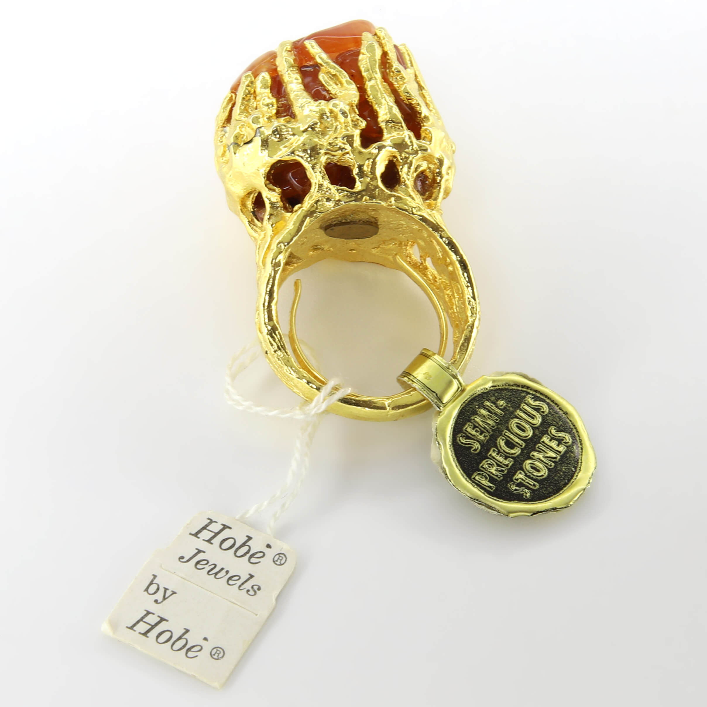Винтажное кольцо Hobe размер 15.5-18, цвет Оранжевый, фото 2