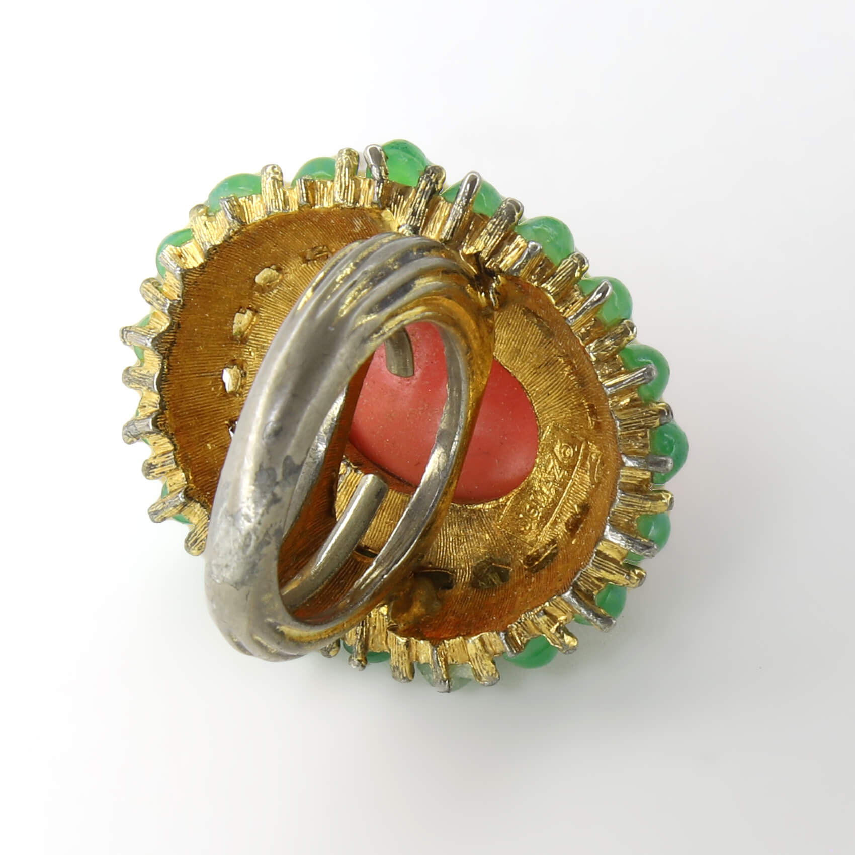 Винтажное кольцо Jomaz размер 15,5-17,5, цвет Зеленый, фото 2