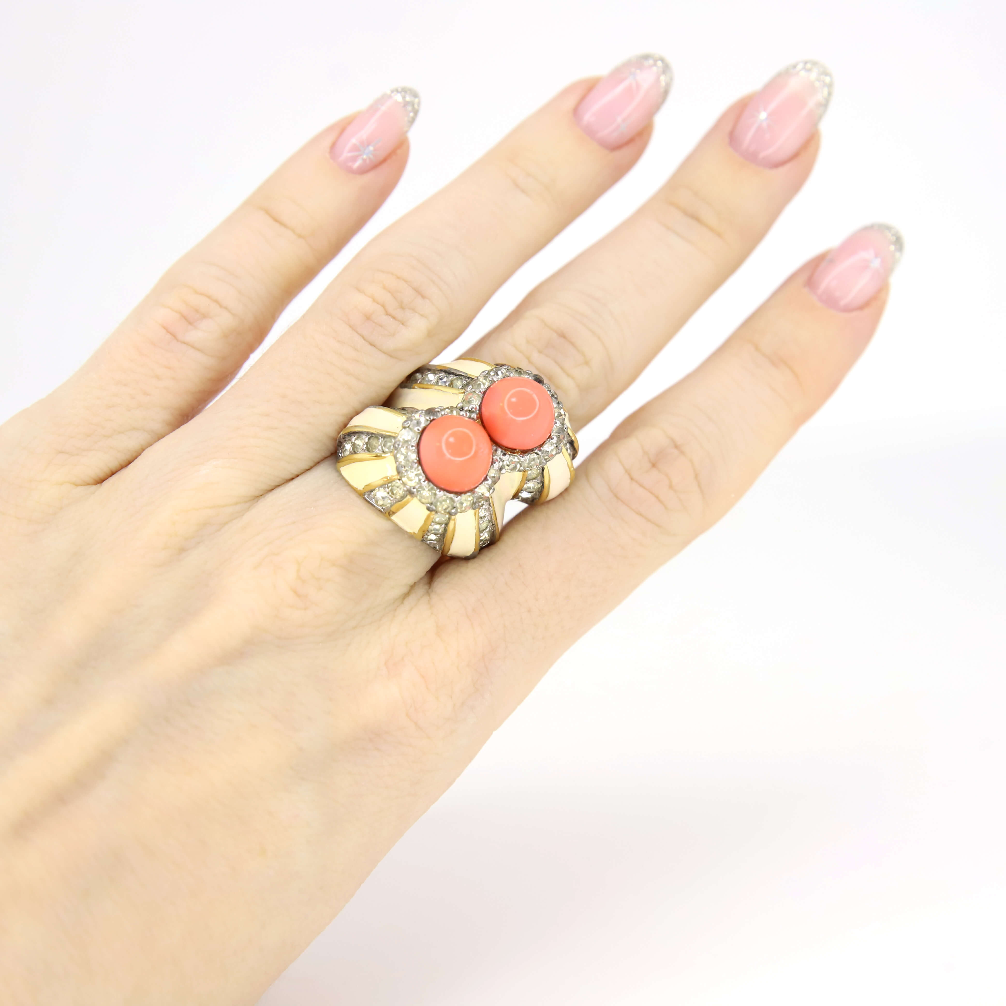 Винтажное кольцо Jomaz размер 17, цвет Оранжевый, фото 1