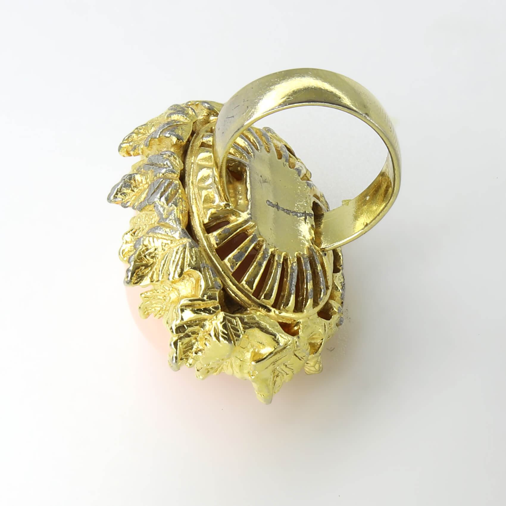 Винтажное кольцо с кабошоном размер 15,5-16,5, цвет Розовый, фото 2