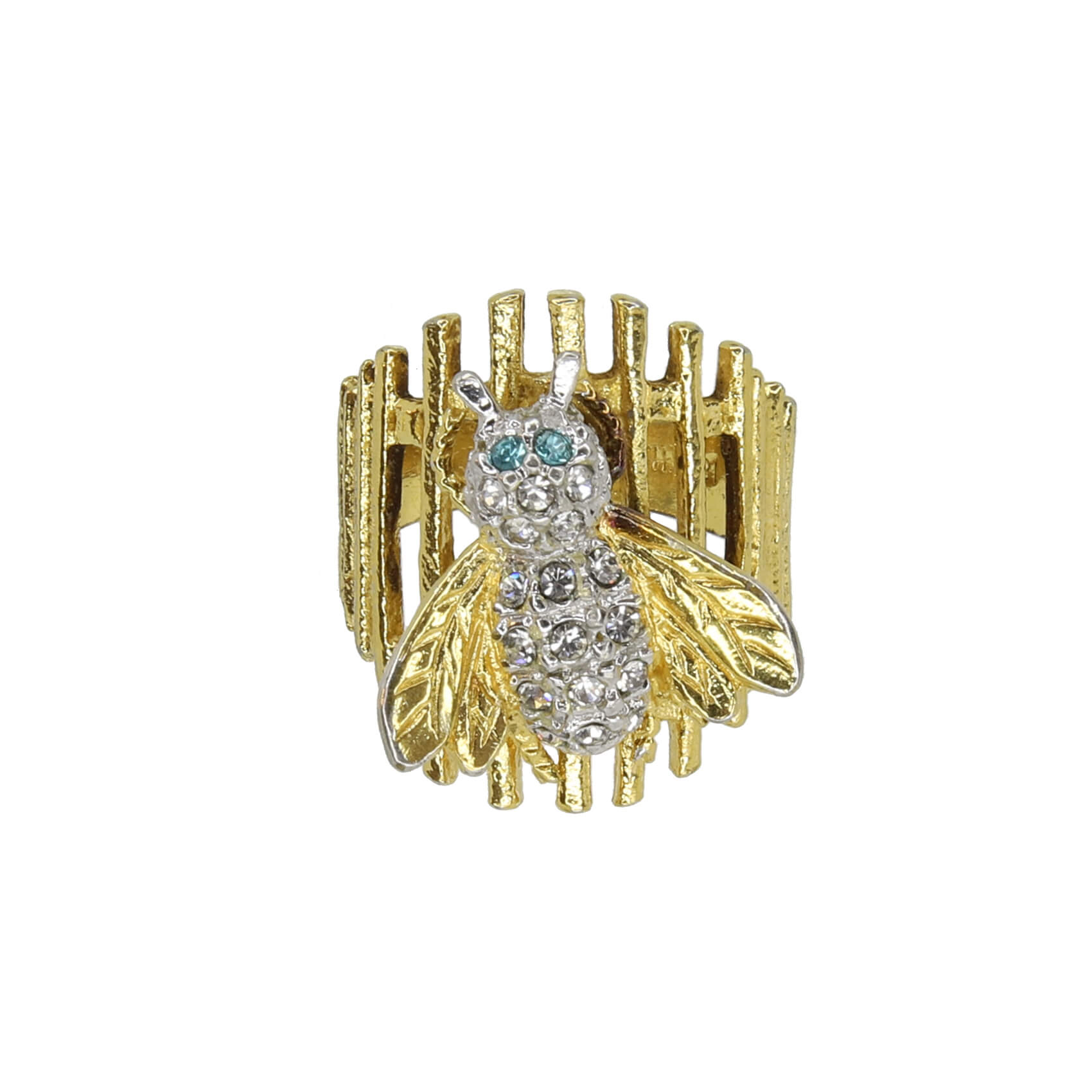 Винтажное кольцо с золотым покрытием размер 18, цвет Золото