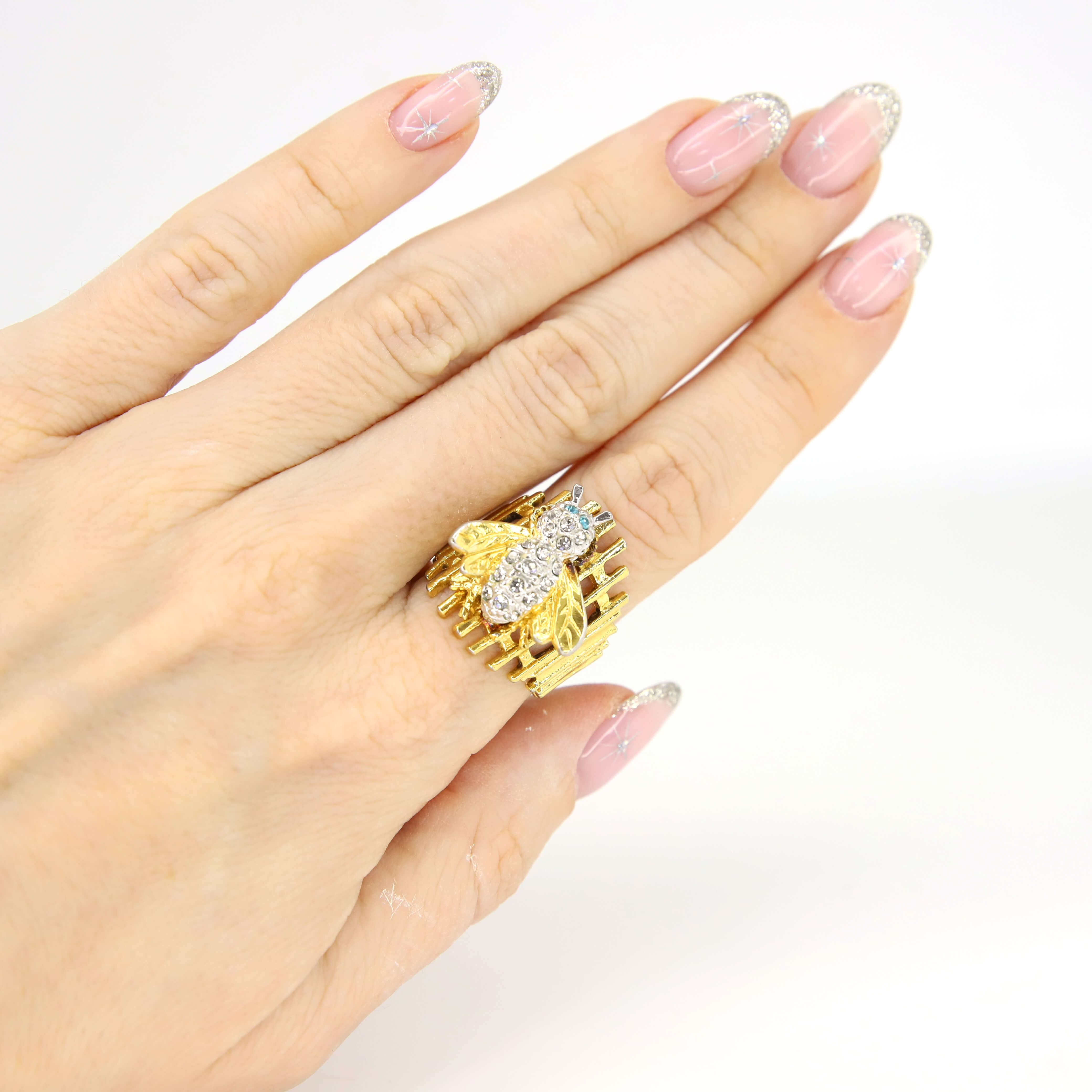 Винтажное кольцо с золотым покрытием размер 18, цвет Золото, фото 1