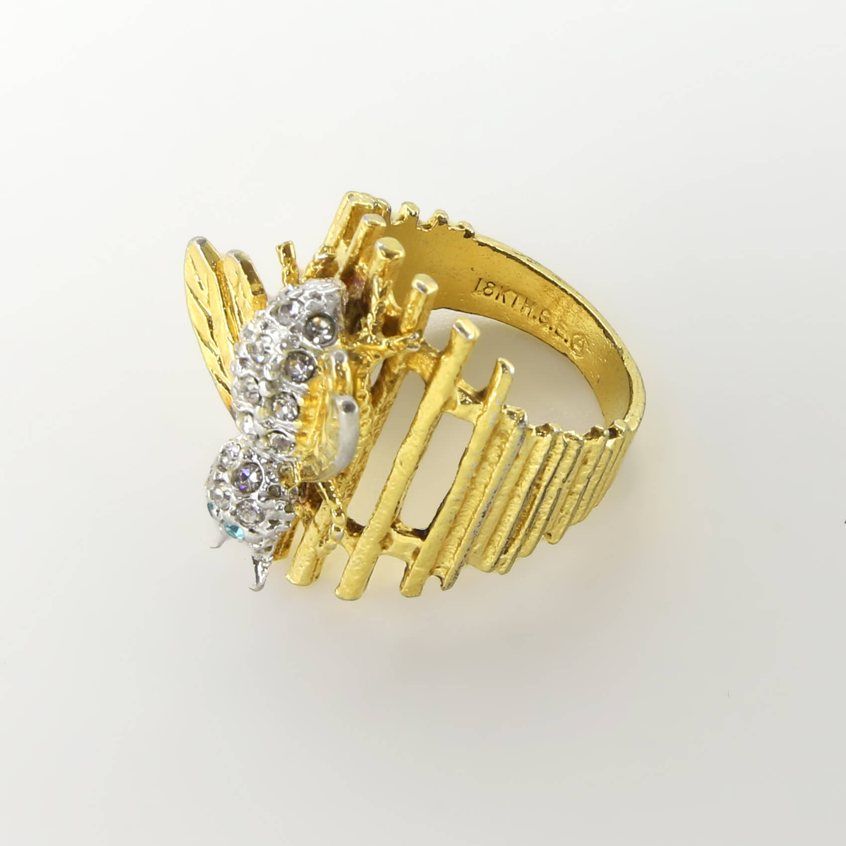 Винтажное кольцо с золотым покрытием размер 18, цвет Золото, фото 2