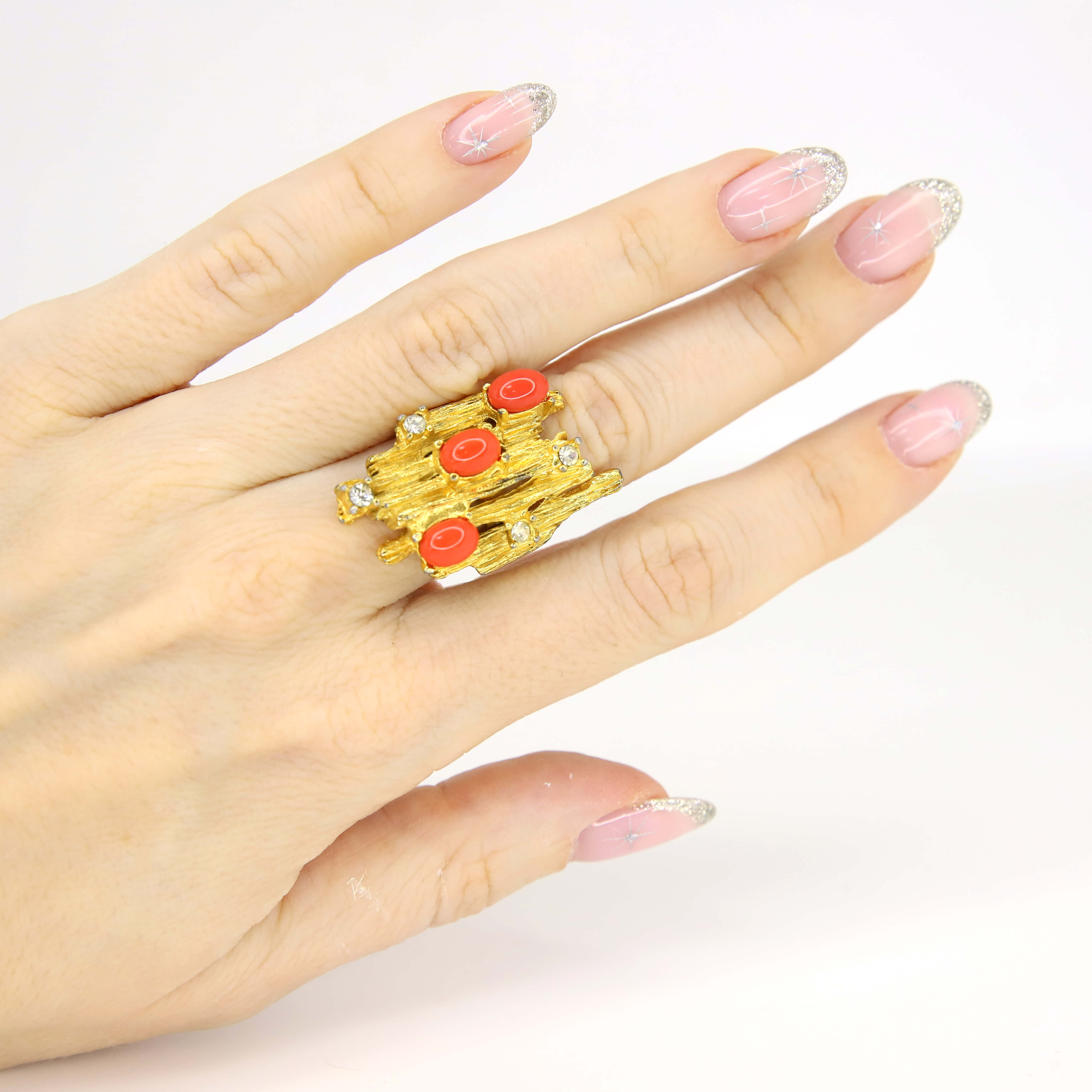 Винтажное кольцо Vogue размер 15-17.5, цвет Красный, фото 1