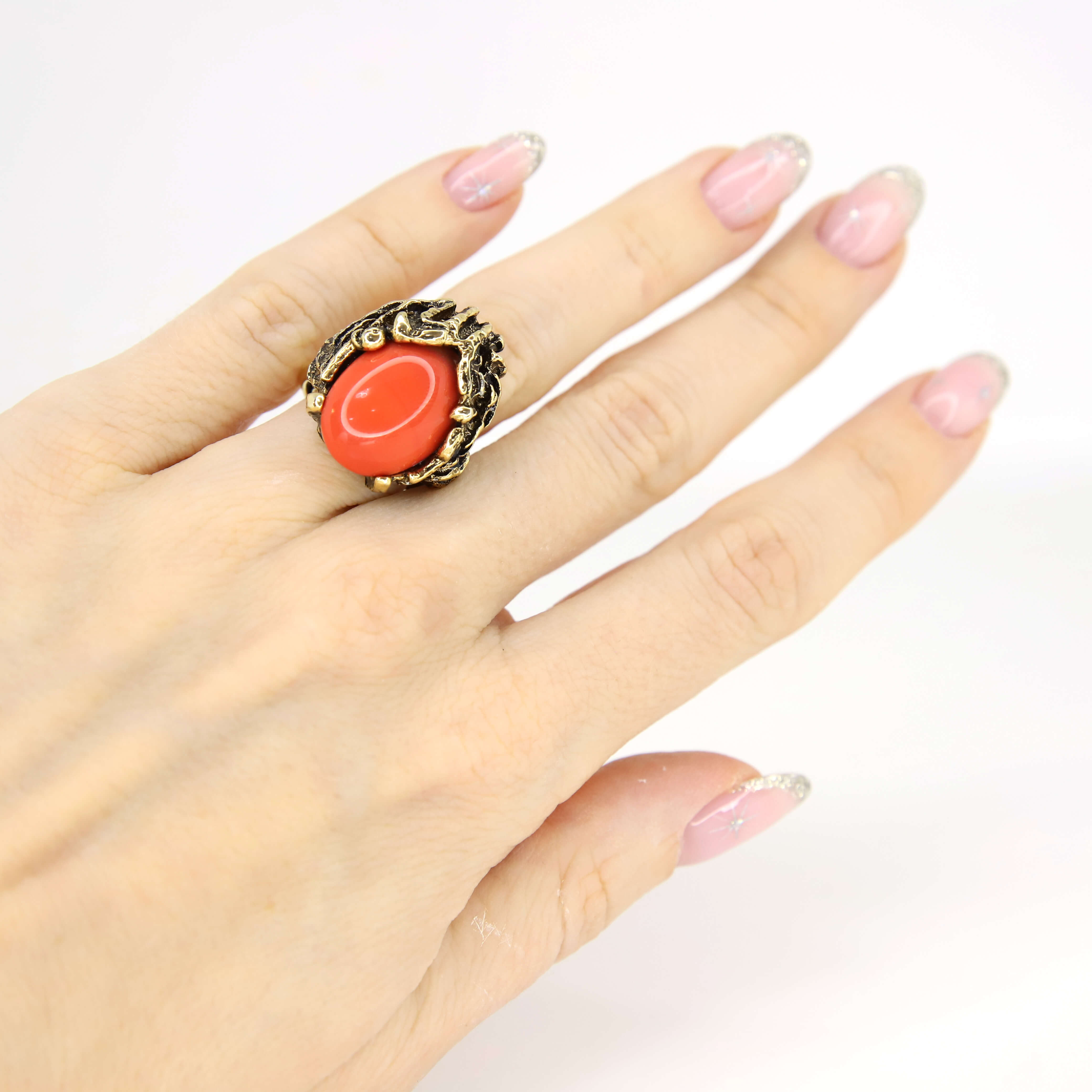 Винтажное кольцо Vogue размер 15-17, цвет Красный, фото 1