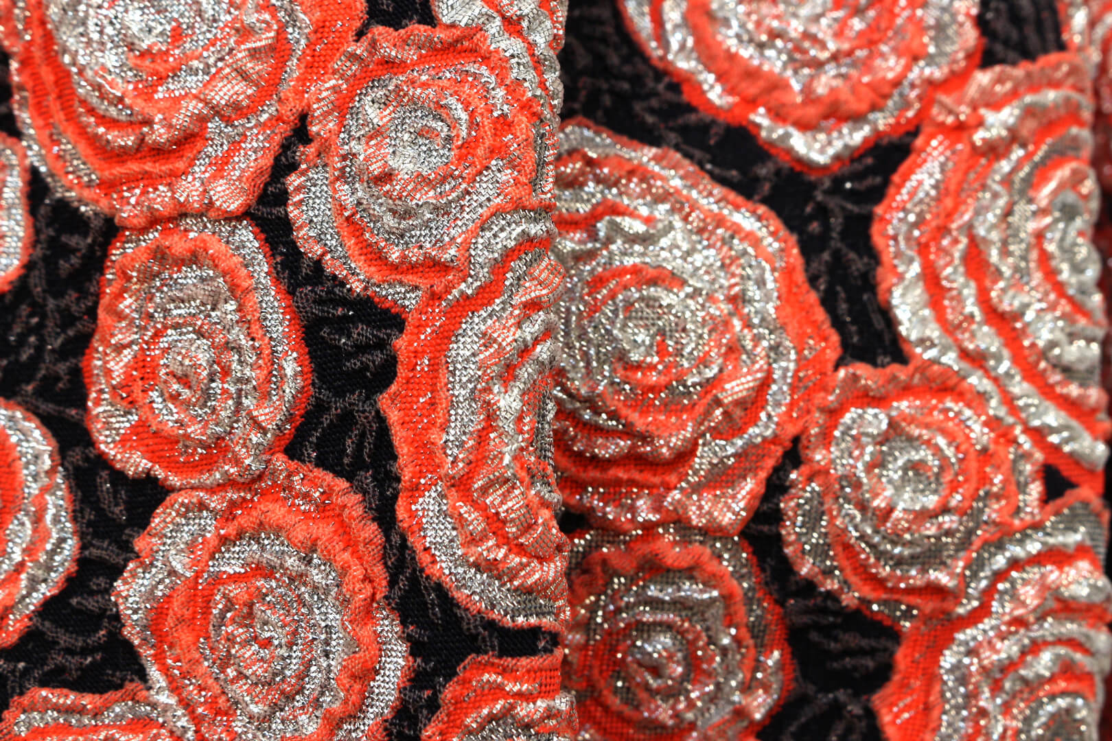 Жаккардовая ткань с эластаном, цвет Оранжевый, фото 1