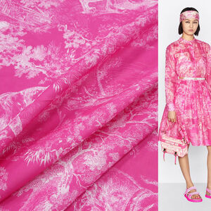 Батист toile de jouy Dior, цвет Розовый