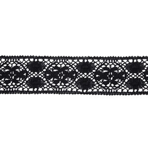Кружево хлопковое отделочное Cluny 5,5 см, цвет Черный