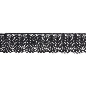 Кружево хлопковое отделочное с фестоном Cluny 4,8 см, цвет Черный