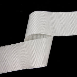 Льняная репсовая лента 4,5 см, цвет Белый