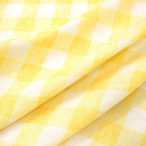 Льняная ткань в клетку Ralph Lauren, цвет Желтый