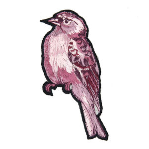 Нашивка Птица 7х11 см, цвет Розовый