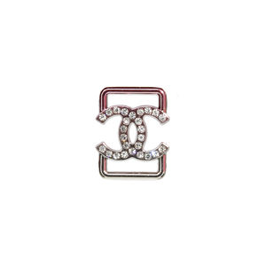 Пряжка со стразами 2022 Chanel 1,8х1,5 см, цвет Розовый