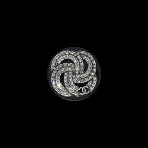 Пуговицы Chanel со стразами Ø2 см, цвет Серебро