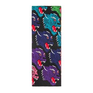 Шерстяной шарф Gucci с тиграми 180х24 см, цвет Мультицвет