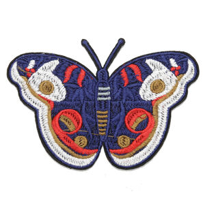 Термонашивка бабочка 10,5х7 см, цвет Синий
