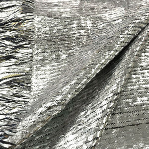 Твид с бахромой и накатом в стиле CHANEL , цвет Серебро
