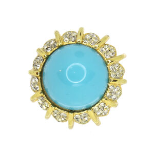 Винтажное кольцо с кабошоном размер 15,5-17,5, цвет Голубой