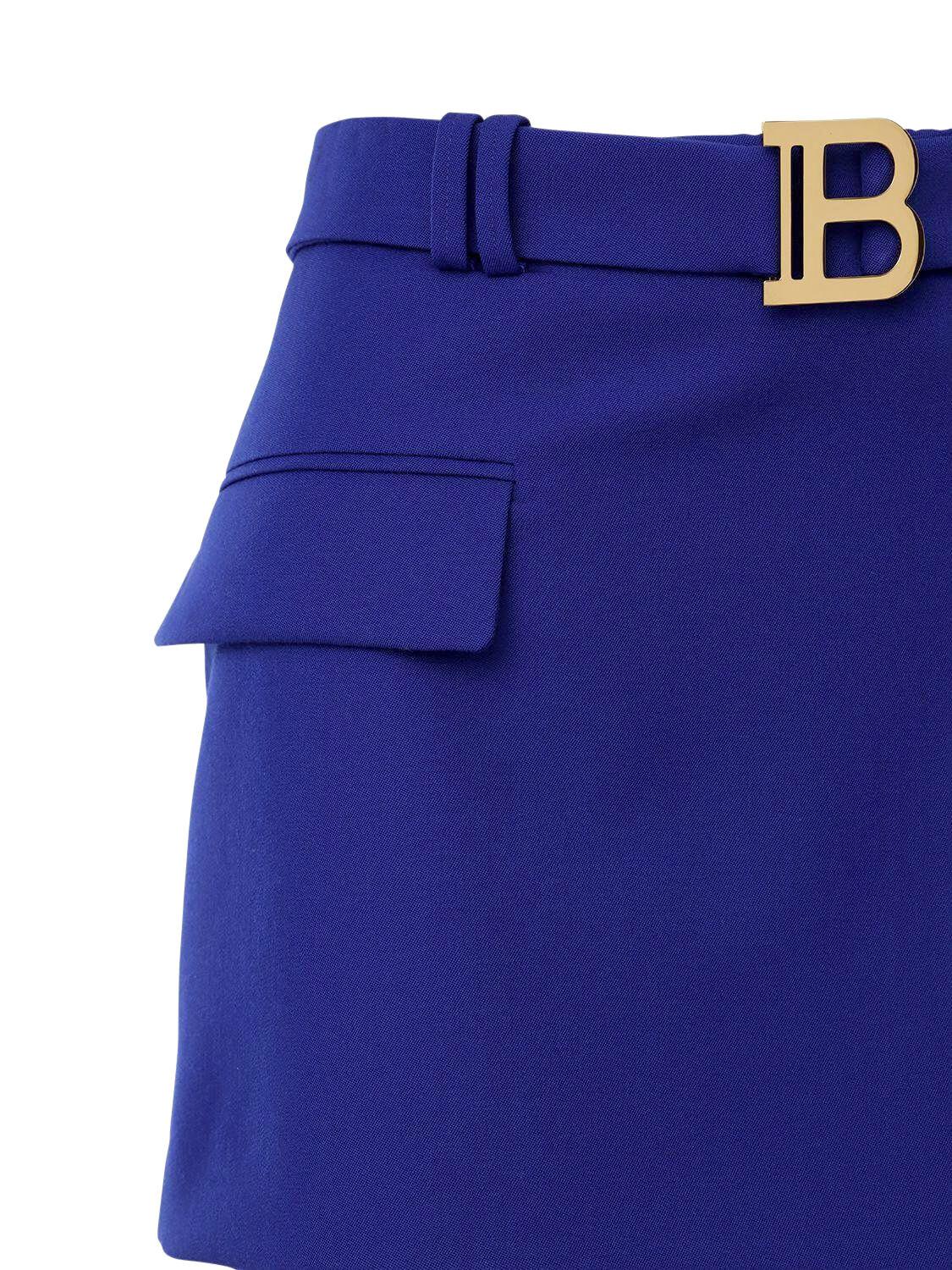 Двусторонняя шерстяная ткань Balmain , цвет Синий, фото 2